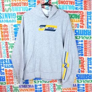 Vintage Nike Hoodie Size XL Silver Tag Box Logo Sleeve Print Gray Y2K